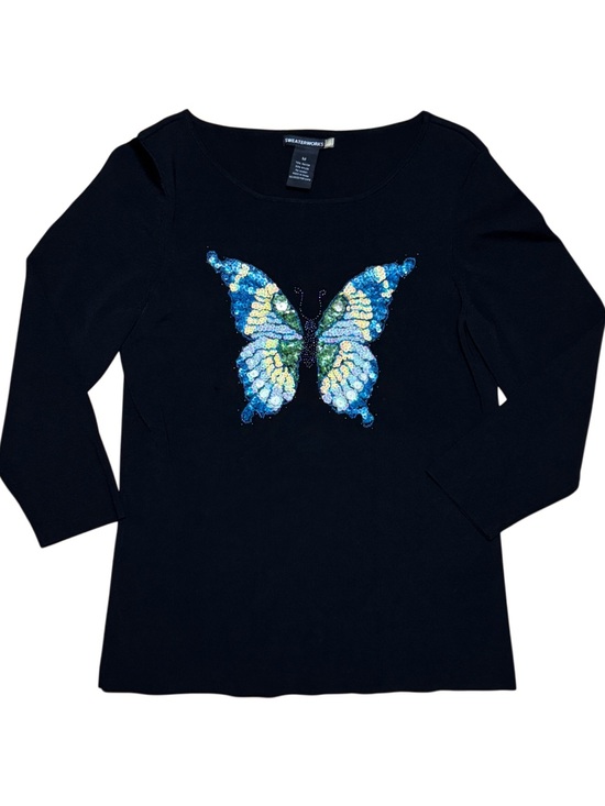 Sweaterworks Tops - vintage Y2K sequin butterfly sweater